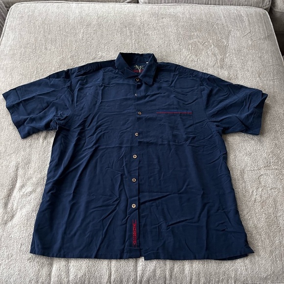 USA FLAG BAMBOO CAY SHIRT ORIGINAL XL Embroidered Patriotic Eclectic Grandpa - Picture 6 of 10